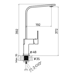 Смеситель для кухни Knotlor KN-21/GM, вороненая сталь