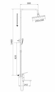 Душевая стойка Shevanik S8036F белый/хром