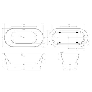 Акриловая ванна BelBagno 170x80 BB416-1700-800 без гидромассажа