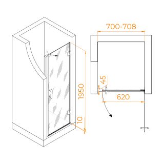Душевая дверь RGW HO-011 350601107-11 70см хром