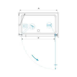 Душевой уголок RGW HO-045B (HO-011B + Z-050-2B + O-204B) 350604591-014 90x100см чёрный