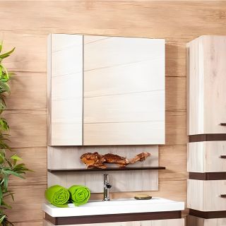 Зеркальный шкаф Бриклаер Техас 4620750416058 75 см кантри/венге