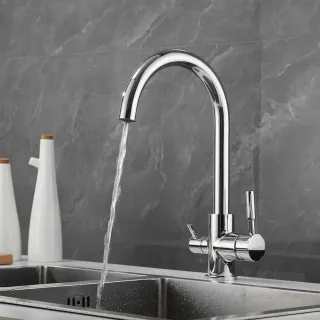 Смеситель для кухни Shevanik S168 с подключением фильтра хром