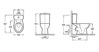 Напольный унитаз Jacob Delafon Louise E28062RU-00 с бачком и тонким сиденьем
