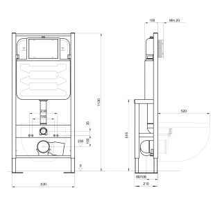 Инсталляция для подвесного унитаза Aquatek INS-0000016 отдельностоящая