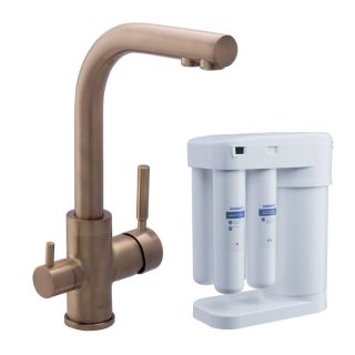 Смеситель для кухни Swedbe Selene Plus K8147M в комплекте с фильтром Аквафор Морион бронза
