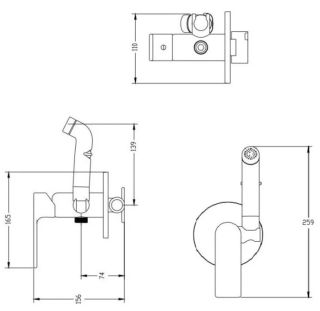 Гигиенический душ со смесителем Haiba HB55505 хром