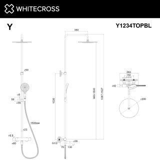 Душевая стойка термостатическая WHITECROSS Y Y1234TOPGL золото