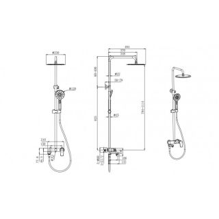 Душевая стойка Aquatek Вега AQ2040BGM оружейная сталь