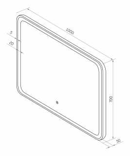 Зеркало с подсветкой Misty Капелла 100см белый