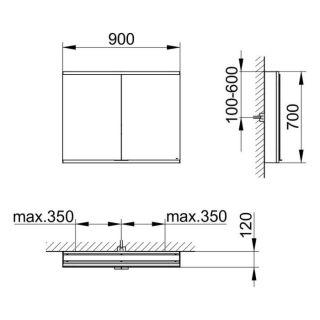Зеркальный шкаф Keuco Royal Modular 800201090000000 90 см