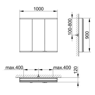 Зеркальный шкаф Keuco Royal Modular 800301101000200 100 см