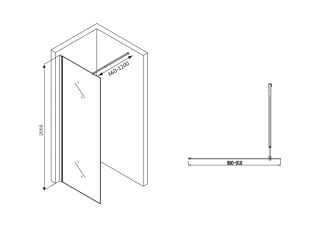 Душевая перегородка ABBER Immer Offen 90см AG61090B