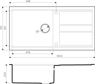 Мойка кухонная Omoikiri Kitagawa 100-GB Artceramic/графит