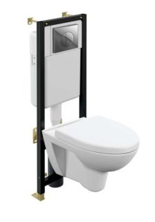 Комплект Cersanit 64229 PARVA CO DPL EO + BLACK + LEON ХРОМ ГЛЯНЦЕВЫЙ