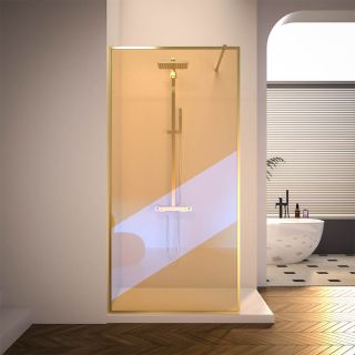 Душевая перегородка Veconi Korato KR-81GC, 1200x2000, брашированное золото, хамелеон