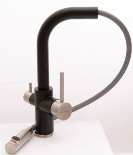 Смеситель для кухни Florentina Кристалл с подключением под фильтр антрацит
