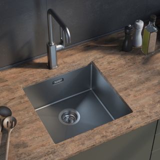 Кухонная мойка Iddis Edifice графит 440x440