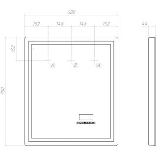 Зеркало с подсветкой Vigo Geometry Media voice 044 60 см
