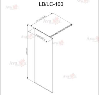 Душевая перегородка AvaCan LB 100 чёрный