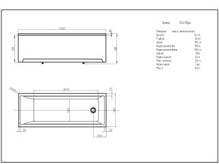 Акриловая ванна АКВАТЕК LAI150-0000001 Лайма 150x70 см