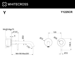 Смеситель для раковины WHITECROSS 2-Y1225CR хром
