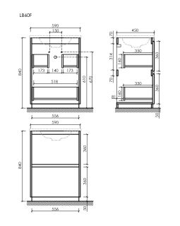 Тумба напольная под раковину Sancos Libra Floor LB60FEG 60 см дуб галифакс натуральный