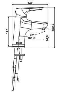 Смеситель для раковины Swedbe Venado Plus K1615S в комплекте с фильтром Аквафор Кристалл Соло хром