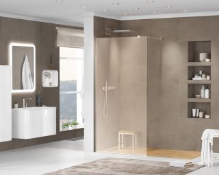 Душевая перегородка CEZARES LIBERTA-L-1-110-120-BR-Cr кронштейн 120см