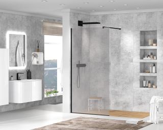 Душевая перегородка CEZARES LIBERTA-L-1-80-120-GR-NERO кронштейн 120см