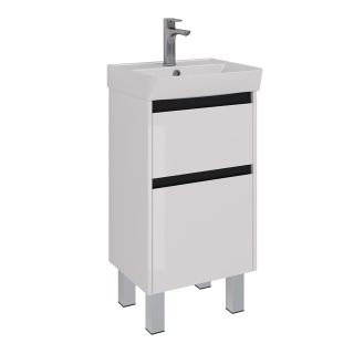 Тумба под раковину Lemark Combi LM03C45T-black 45 см белый глянец черный