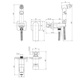 Гигиенический душ со смесителем Lemark Allegro LM5920CW хром/белый