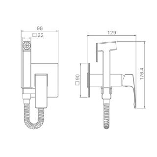 Гигиенический душ со смесителем Raglo R02.54 хром