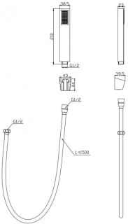 Душевая лейка BelBagno Luce чёрный матовый LUC-DFS-NERO