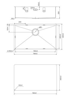 Кухонная мойка IDDIS Edifice EDI74G0i77 74см графит