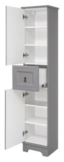 Напольный шкаф - пенал Misty Лувр 35см левый серый