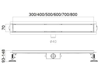 Душевой лоток Haiba HB94400 40см сатин