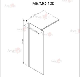 Душевая перегородка AvaCan MB120 чёрный