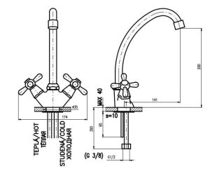 Смеситель для кухни Rav Slezak Morava Retro MK120.5/1 хром