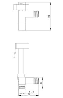 Гигиенический душ без смесителя Haiba HB5502 хром