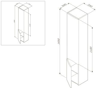 Шкаф Am.pm Like M80CSL0356WG левый 35 см белый