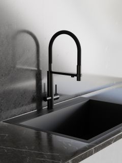 Смеситель для кухни с подключением фильтра Knotlor SS-15/BL, черный