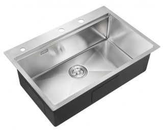 Мойка для кухни Milacio Denia 75 Steel MC.77420 в комплекте со смесителем и коландером нержавеющая сталь