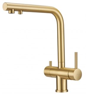 Смеситель для кухни Milacio Ultra MCU.559.GD под фильтр с краном для питьевой воды брашированное золото