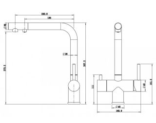 Смеситель для кухни Milacio Ultra MCU.559.SS  под фильтр с краном для питьевой воды нержавеющая сталь