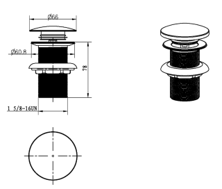 Донный клапан Boheme 612-NB без перелива брашированный никель