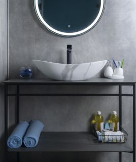 Раковина Gid Mnc811C 54478 накладная под камень глянцевая 61x37x15