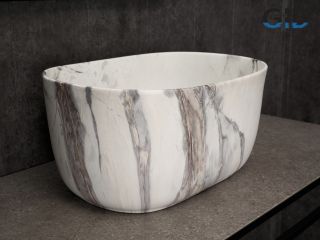 Раковина Gid Mnc9302 54481 накладная под камень матовая 45x32x22