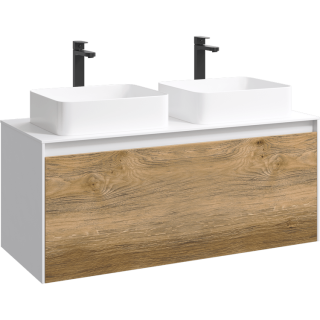 Подвесная тумба под раковину Aqwella Mobi MOB0112W+MOB0712DB 120 см