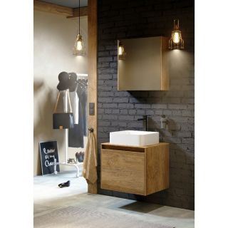 Подвесная тумба под раковину Aqwella Mobi MOB0106DB+MOB0706W 60 см